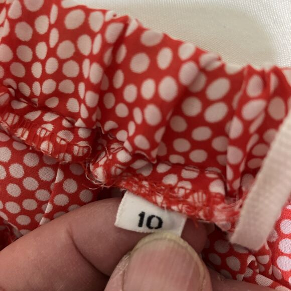 Vintage 70s Drop Waist Skirt Suit Pleated Red White In The Mood Sz 10 Retro - Picture 9 of 11